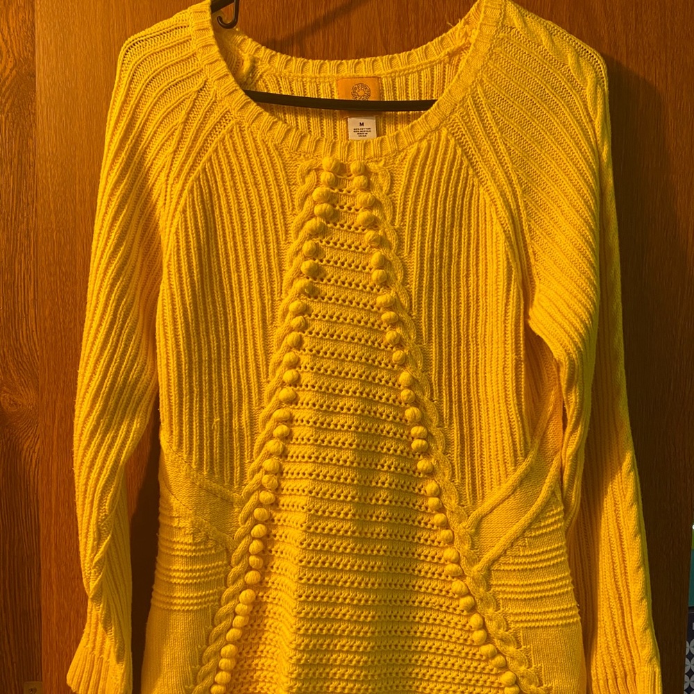 Yellow knitted sweater